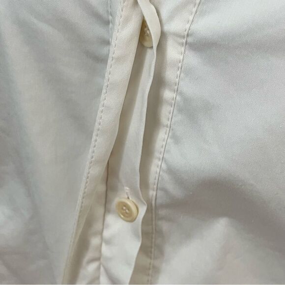 Akris Punto Cotton Stretch Cream Button Down Shirt Mesh Detail Sleeves S - Picture 11 of 11